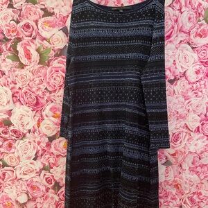 White House Black Market Long Sleeve Patterned Dress